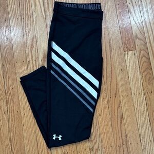 Under Armour Black Leggings with White and Gray Accents